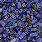 Miyuki Half Tila Beads 5x2.3x1.9 mm HTL-4518 - Opaque Cobalt Picasso x100g