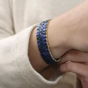 Miyuki Half Tila Beads 5x2.3x1.9 mm HTL-4518 - Opaque Cobalt Picasso x100g
