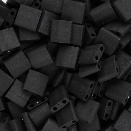 Miyuki Tila Beads 5x5x1.9 mm TL-0401F - Black Mat 100g pack