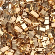 Miyuki Half Tila Beads 5x2.3x1.9 mm HTL-191 - 24kt Gold-Plated x50g