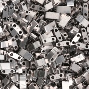 Miyuki Half Tila Beads 5x2.3x1.9 mm HTL-194 - Palladium Plated 50g pack