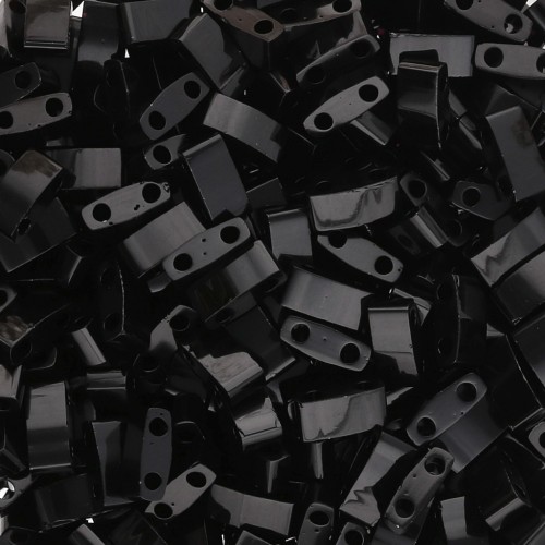 Miyuki Half Tila Beads 5x2.3x1.9 mm HTL-401 - Black 100g pack