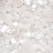 White - Miyuki Half Tila Beads 5x2.3x1.9 mm HTL-420 - White Pearl Ceylon 100g pack Miyuki Half Tila Beads 5x2.3x1.9 mm HTL-420 - White Pearl Ceylon 100g pack