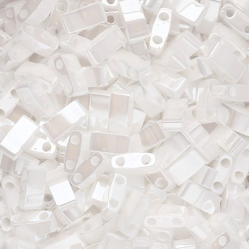 Miyuki Half Tila Beads 5x2.3x1.9 mm HTL-420 - White Pearl Ceylon 100g pack