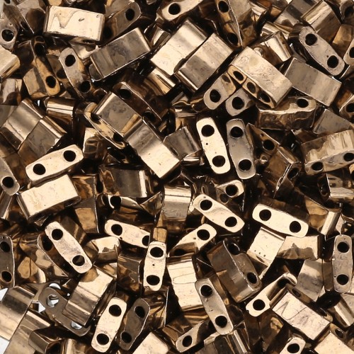 Miyuki Half Tila Beads 5x2.3x1.9 mm HTL-457 - Dark Bronze Metallic 100g pack