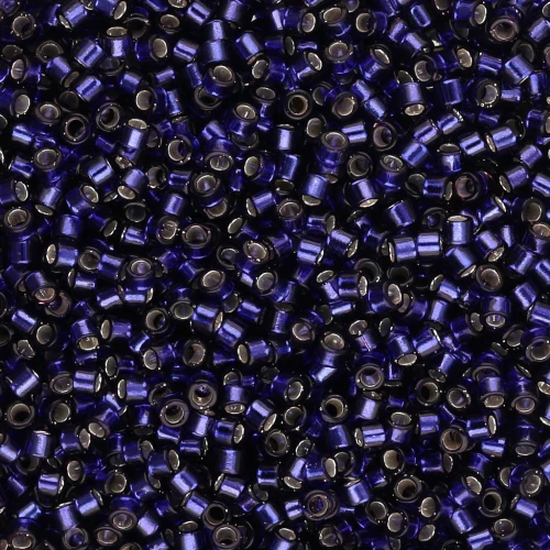Miyuki Delica 11/0 DB0609 - Dark Purple Dyed with Silver Lining, 100g