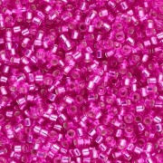 Miyuki Delica 11/0 DB1340 - Dyed Silver Lined Fuchsia 100g pack|raw }}