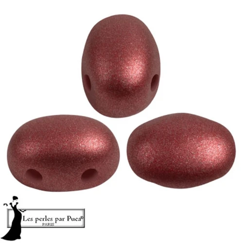 Glass beads Samos® by Puca® 5x7 mm - Metal Shine Garnet x10g