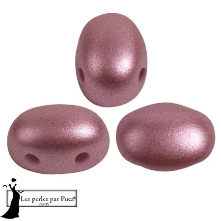 Glass beads Samos® by Puca® 5x7 mm - Metal Shine Powder Rose x10g