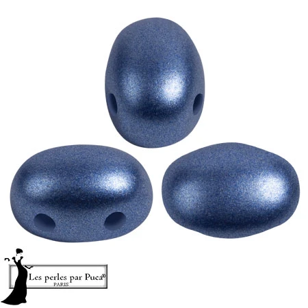 Glass beads Samos® by Puca® 5x7 mm - Metal Shine Royal Blue x10g