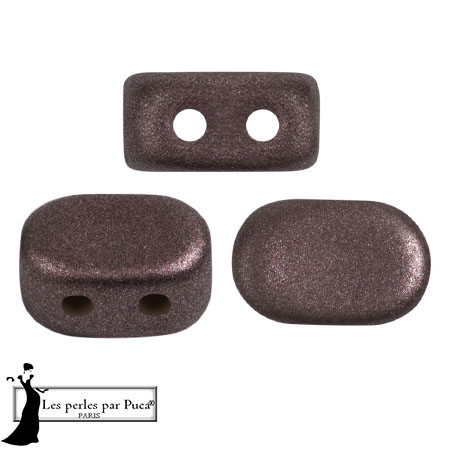 Lipsi® glass beads by Puca® 4x6 mm - Metal Shine Plum x10g