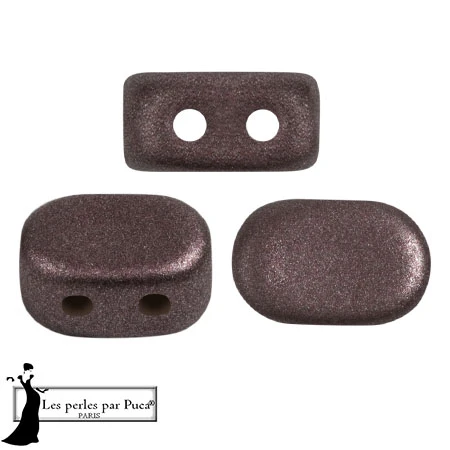 Lipsi® glass beads by Puca® 4x6 mm - Metal Shine Plum x10g