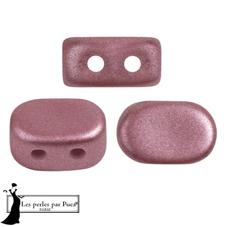 Lipsi® glass beads by Puca® 4x6 mm - Metal Shine Powder Rose x10g