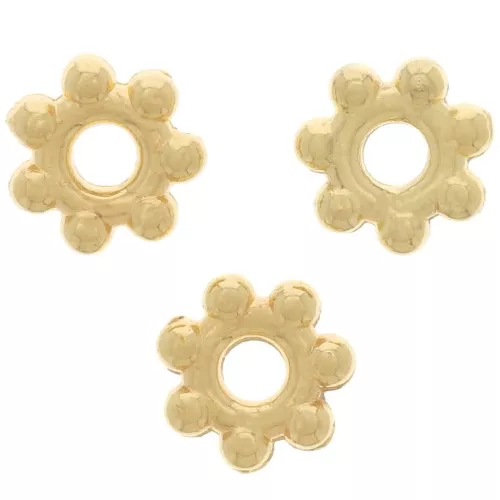 Metal spacer beads 5 mmfine Gold plated x10