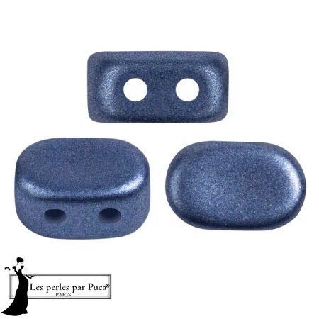 Lipsi® glass beads by Puca® 4x6 mm - Metal Shine Royal Blue x10g