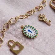 Mes bijoux DIY - Jewelry Kit Necklace charms Keys in Stainless Steel Gilded