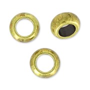Flat round big hole beads  5x2.4 mm bronze x5|raw }}