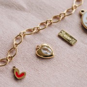 My DIY Jewelry - Jewelry Kit Necklace Charms Hearts in Stainless Steel Gilded