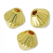 Bicones beads 4.5mm fine Gold plated x10