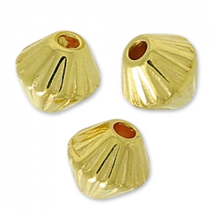 Bicones beads 4.5mm fine Gold plated x10
