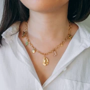 necklace - Mes bijoux DIY - Jewelry Kit Western Necklace in Golden Stainless Steel Mes bijoux DIY - Jewelry Kit Western Necklace in Golden Stainless Steel