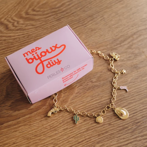 Mes bijoux DIY - Jewelry Kit Western Necklace in Golden Stainless Steel