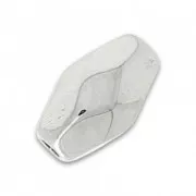 Faceted olives 7x4mm Antique Silver Plating x5