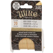 0.81 mm semi-hard textured round copper wire - Tarnish-resistant gold-plated x 13.7 m