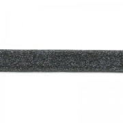 3mm Double sided lace of composition leather - Dark Grey Metallic x1m