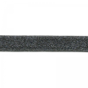 3mm Double sided lace of composition leather - Dark Grey Metallic x1m