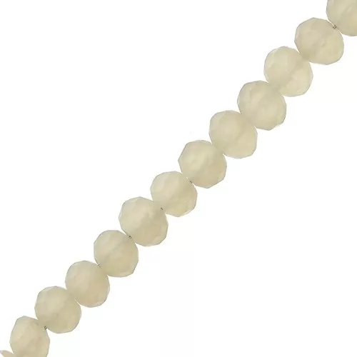 Fire Polished faceted flat round 3.5x3 mm Sand Frosted x33cm