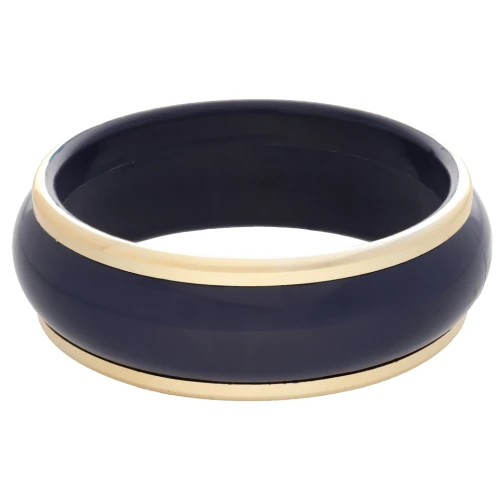 65 mm thick resin bead bracelet - Navy blue - Gold x1