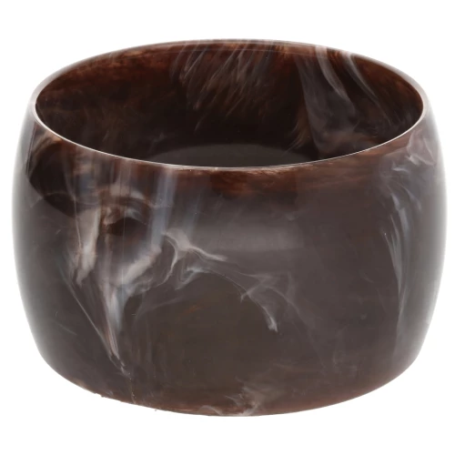 68 mm thick opaque resin bead bracelet - Marbled Dark Brown - White x1