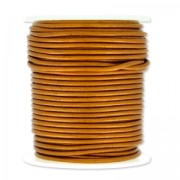 Leather cord 2mm Metallic Copper x 25m
