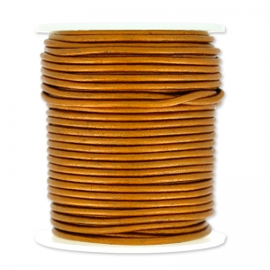 Leather cord 2mm Metallic Copper x 25m