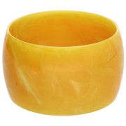 68 mm thick opaque resin bead bracelet - Honey Marble - White x1