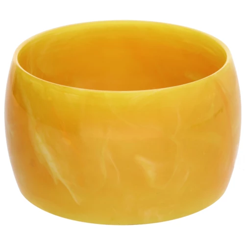 68 mm thick opaque resin bead bracelet - Honey Marble - White x1
