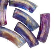 Curved beads transparent resin tubes 29x10 mm - Galaxy x1