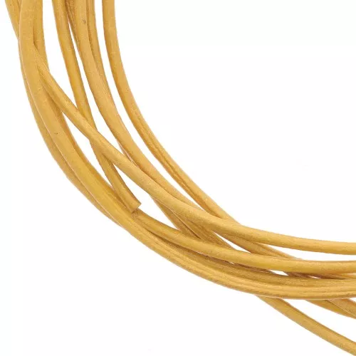Leather cord 1,5mm gold tone x 2m