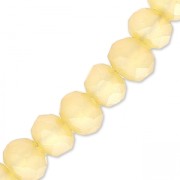 Fire Polished faceted flat round 4x3mm Ocre Frosted x40cm|raw }}