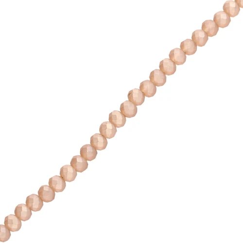 Round faceted beads - round flattened - 4x3.5 mm - Ochre Frosted x48cm