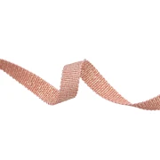 Metallic ribbon Mokuba 9 mm - Vintage rose gold thread x50cm
