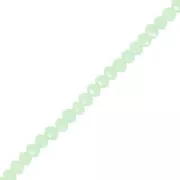 Fire Polished faceted flat round 3x2 mm Mint x37cm