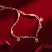 Mokuba gingham ribbon 14 mm - Dark blue - White x50cm