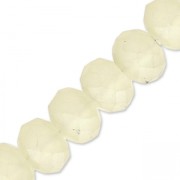 Rondelle beads faceted - round flattened -6x5 mm Sand Frosted x40cm|raw }}