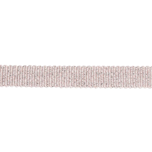 Mokuba metallic ribbon 9 mm - Light pink silver thread x50cm