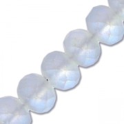 Rondelle beads faceted - round flattened -6x5 mm Grey Blue Frosted x40cm|raw }}