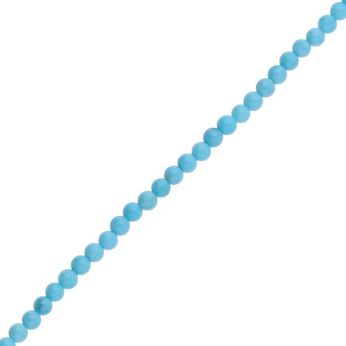 2.5 mm round beads in dyed gemstone - Turquoise Magnesite x38cm