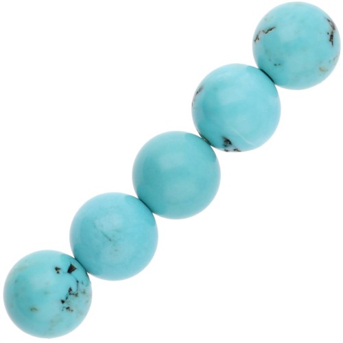 8 mm round beads in dyed gemstone - Turquoise Magnesite x10