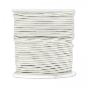 Leather cord 1,5mm white x 25m